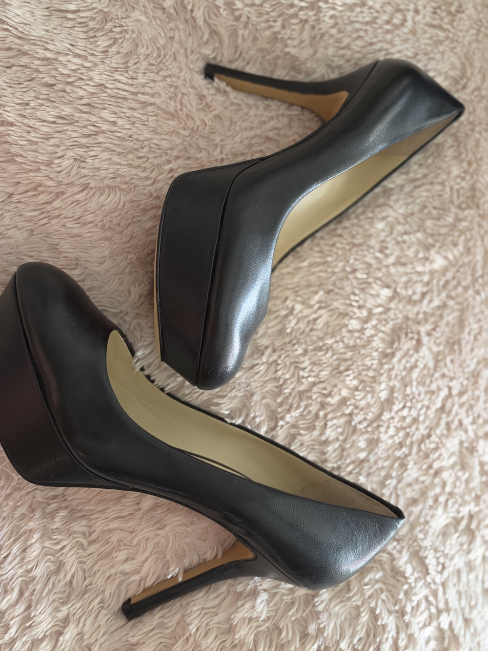 Nine West - Mendoza Black Leather Platform Stiletto Pumps - Size 9 NWT